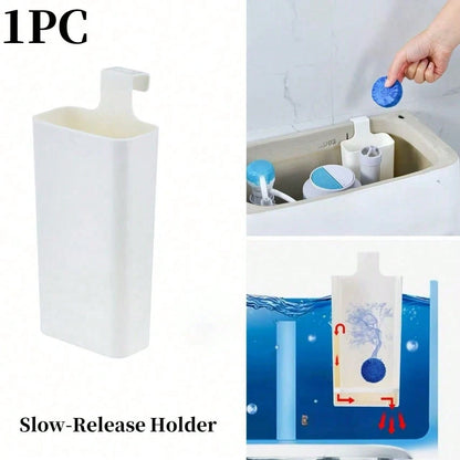 1pc Toilet Tank Cleaner Holder, Modern Style Plastic Self-Cleaning Replacement Shell, Long-Lasting Slow-Release Anti-Corrosion Toilet Cleaning Ball Container, Without Cleaning Liquid, Essential Bathro