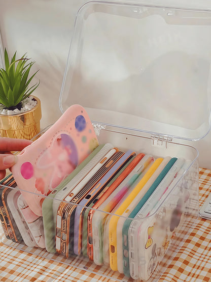 1pc Transparent Dust-Proof Flip Cover Storage Box, Suitable For Hair Clips, Headbands, Elastic Bands, Desktop Organizer, Stackable Drawers, Applicable For Vanity, Bathroom, Gift For Girlfriend,Room De