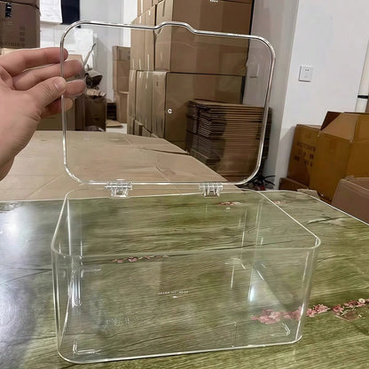 1pc Transparent Dust-Proof Flip Cover Storage Box, Suitable For Hair Clips, Headbands, Elastic Bands, Desktop Organizer, Stackable Drawers, Applicable For Vanity, Bathroom, Gift For Girlfriend,Room De