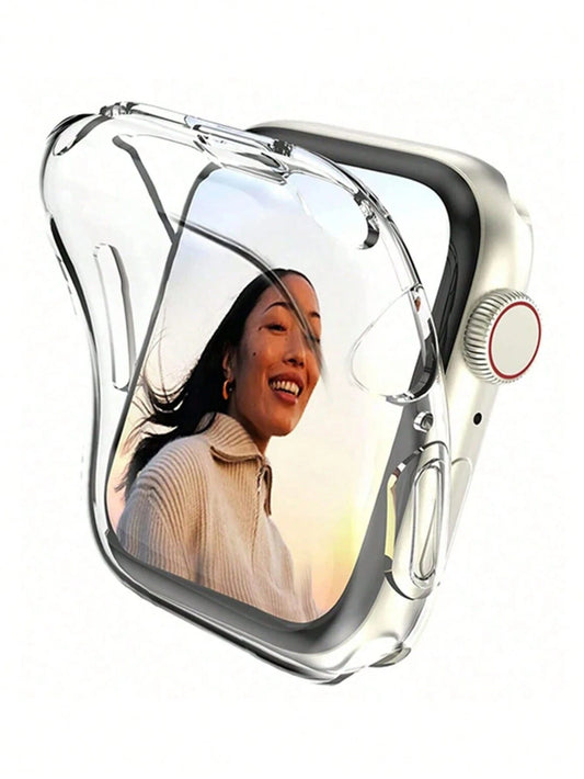 1pc Transparent Men Women TPU Full Cover High Definition Ultra Thin Watch Case, Anti-Drop Fashionable Casual Screen Protector Cover, For Watch Case 38/40/41/42/44/45/46/49Mm, For Watch Series Ultra/SE