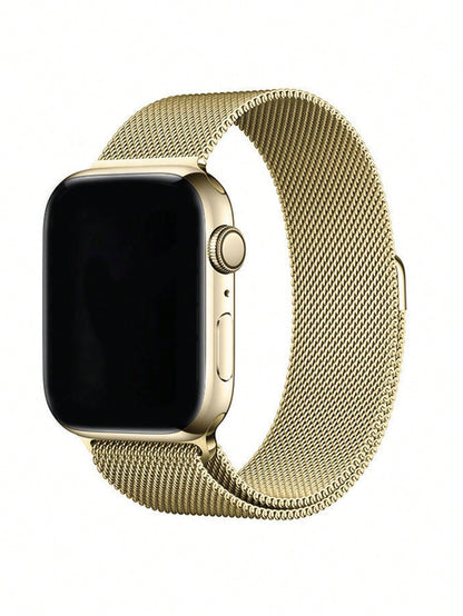 1pc Unisex Stainless Steel Milanese Loop Magnet Strap Compatible With 45/49/38/40/41/42/44 Mm Apple Watch Series 1/2/3/4/5/6/7/8/se