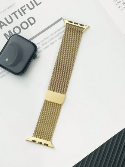 1pc Unisex Stainless Steel Milanese Loop Magnet Strap Compatible With 45/49/38/40/41/42/44 Mm Apple Watch Series 1/2/3/4/5/6/7/8/se
