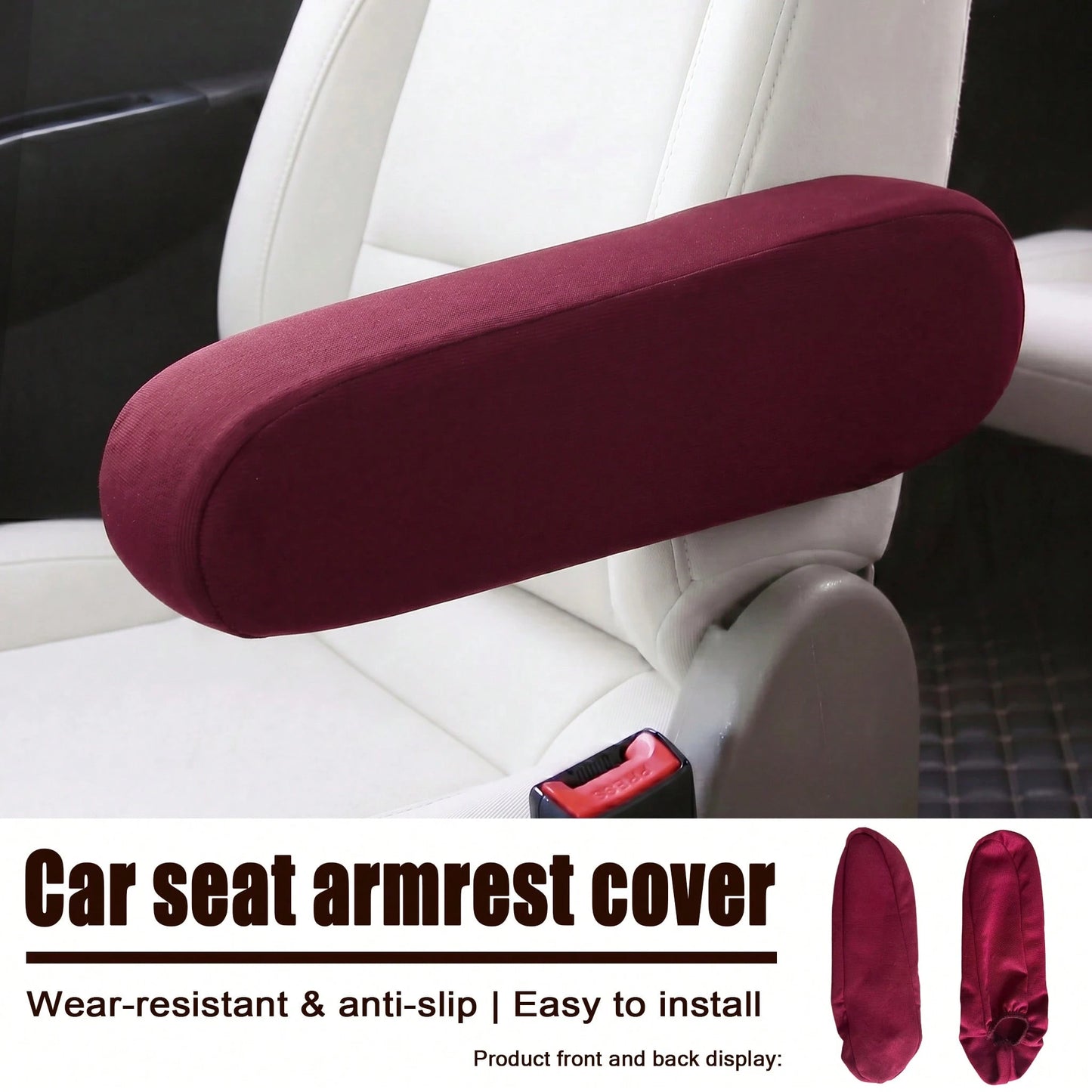 1PC Universal Car Armrest Protector Cover, Elastic Wear-Resistant Durable Armrest Sleeve, Removable And Washable, 11 Colors For All Seasons, Suitable For Business Van, Minivan, RV, SUV, Seat Cover Acc