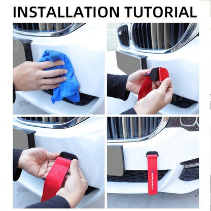 1pc Universal Car Sport Style Tow Strap Decor- High-Strength Nylon Webbing, "SPORT" Print Design, Easy Installation, Suitable For Most Car Front Bumper Grilles, Eye-Catching Appearance Modification A