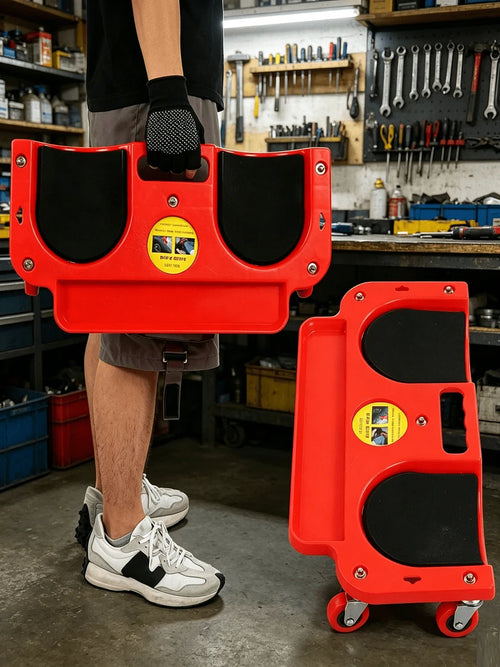 1PC Upgrade Version 55x25x9.5cm Enlarged Rolling Knee Pads Work Stool, 400lbs Load Kneeling Crawler With Magnetic Tool Tray & 2 Extra Cup Holders, Aluminum Frame Soft Comfort Knee Cushion For Carpentr
