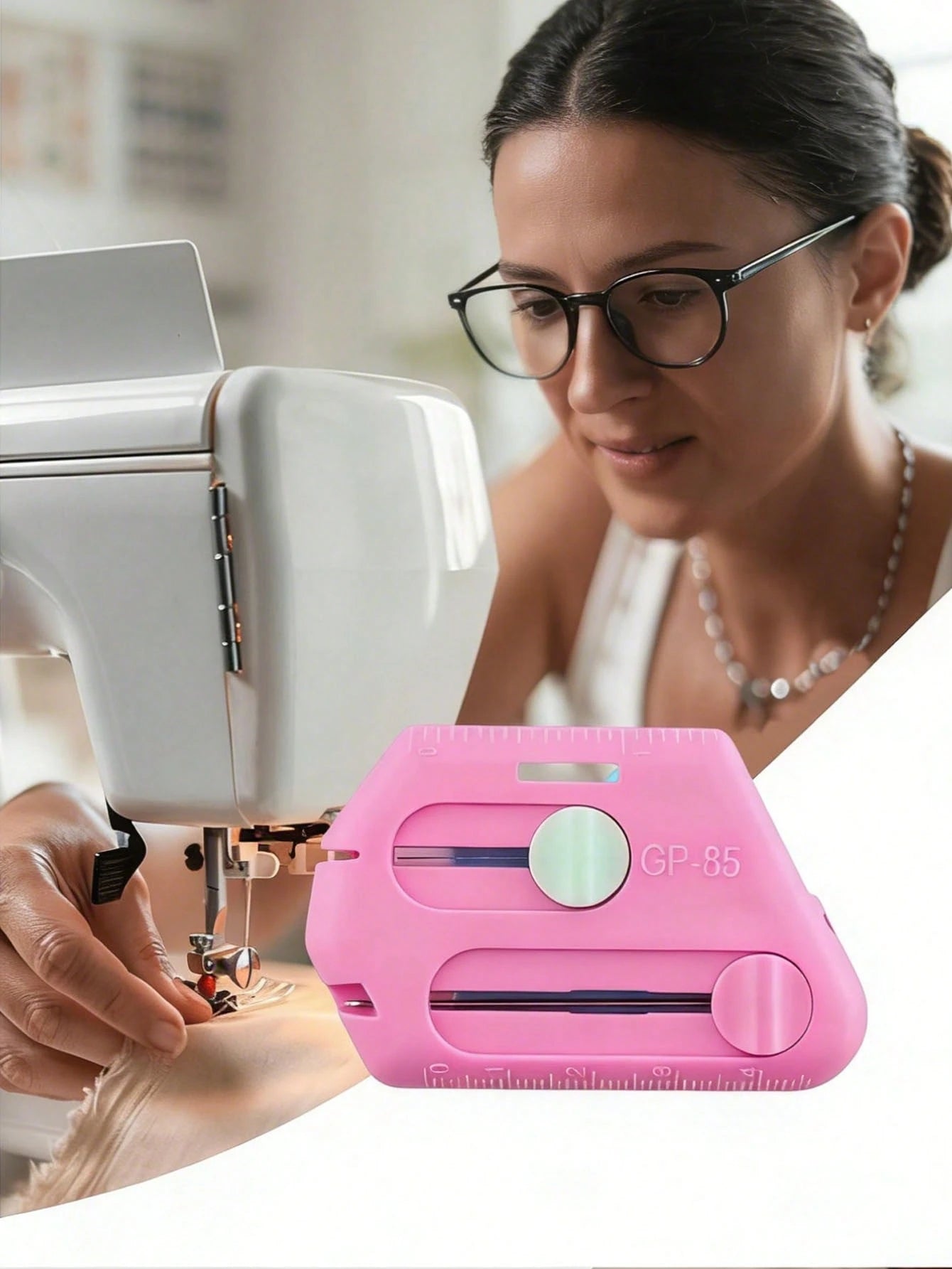 1pc Upgraded Multifunctional Sewing Machine Magnetic Threader, Home Needle Threader With Seam Ripper And Needle Piercer, Equipped With Plastic Magnetic Ruler And Strong Magnetic Edge Positioning, Brig