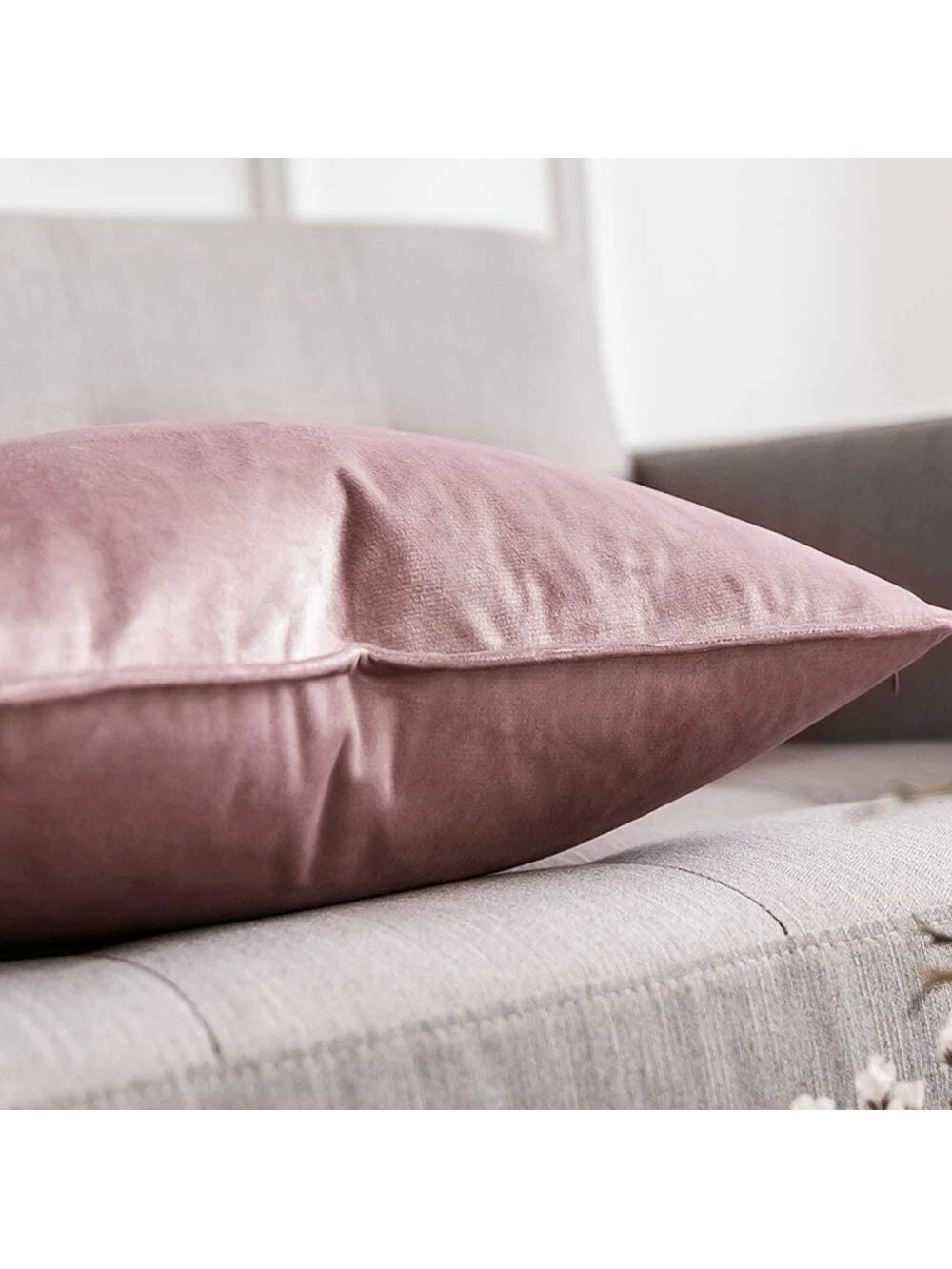 1pc Velvet Piping Decor Pillow Cover Square Cushion Case For Sofa Bedroom Car 18x 18 Inch 45x 45cm