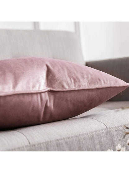 1pc Velvet Piping Decor Pillow Cover Square Cushion Case For Sofa Bedroom Car 18x 18 Inch 45x 45cm