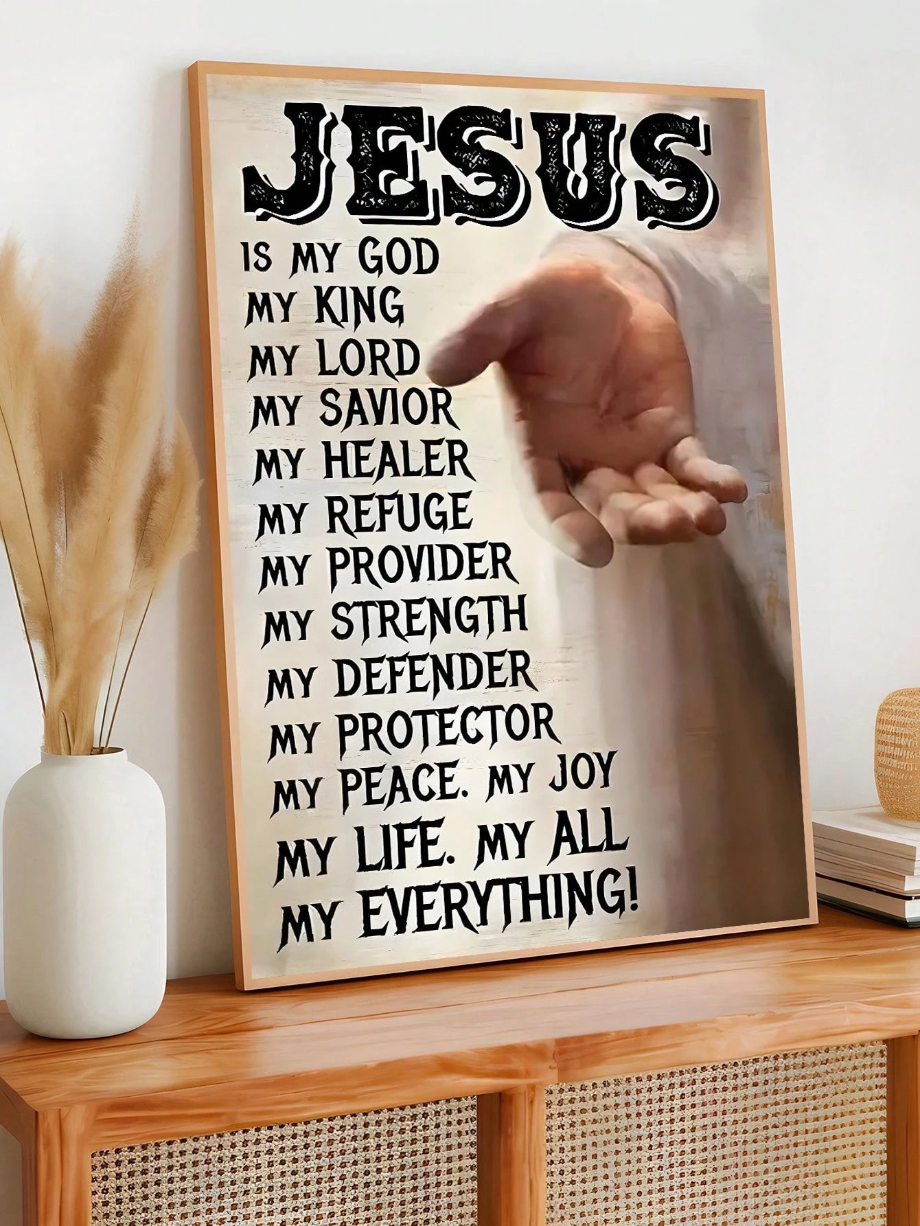 1pc Vintage Jesus Is My Everything Print, Christian Religion Art,Suitable For Bedroom,Living Room,Kitchen,Office Decor, Dormitory Wall Arts, Wall Decor, Home Decor, Room Decor, Canvas Wall Art, Poster