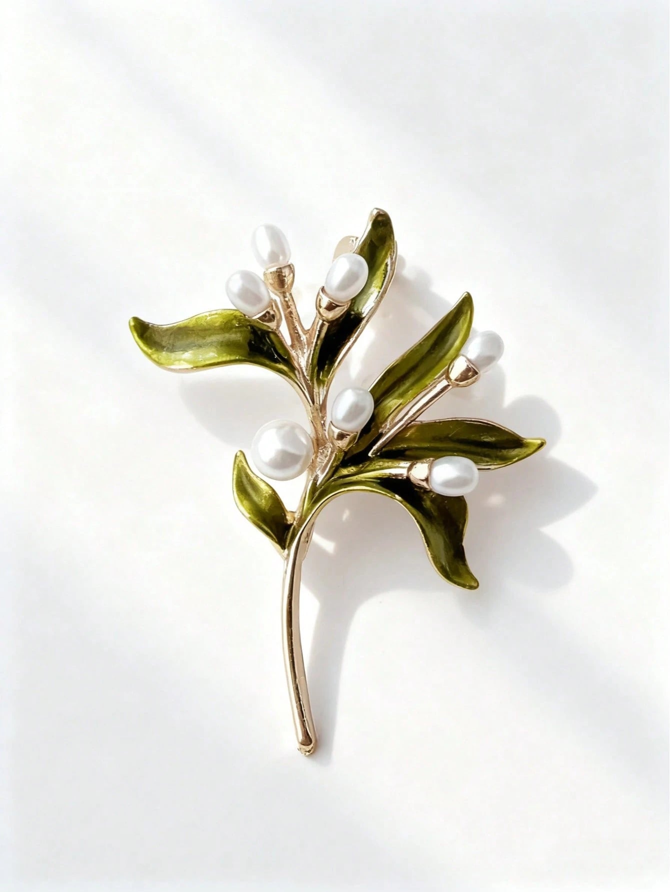 1pc Vintage Luxury Olive Branch Floral Brooch, Suitable For Coats, Shirts, Hats, Bags, Wedding Corsage Christmas Gift