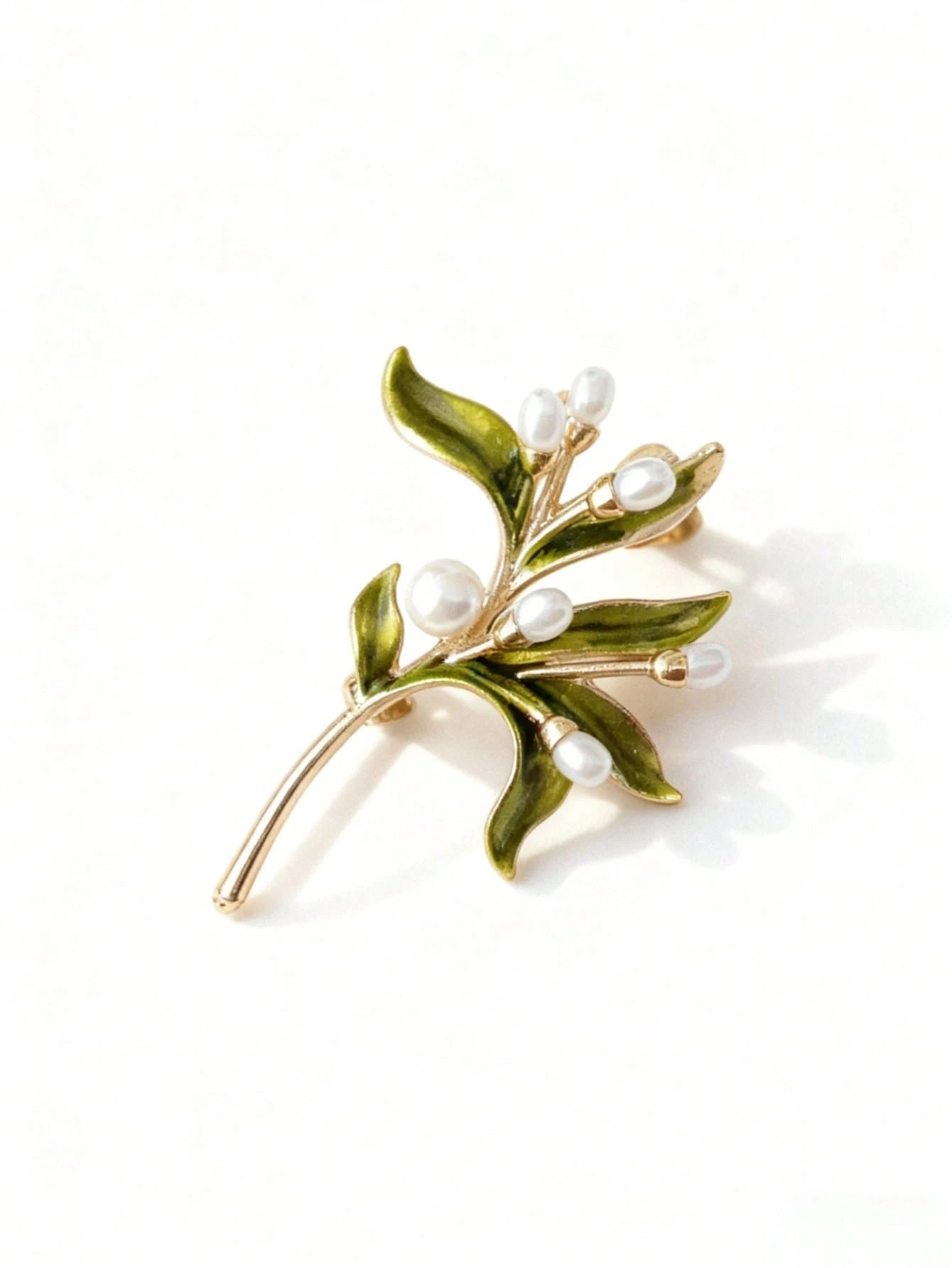 1pc Vintage Luxury Olive Branch Floral Brooch, Suitable For Coats, Shirts, Hats, Bags, Wedding Corsage Christmas Gift