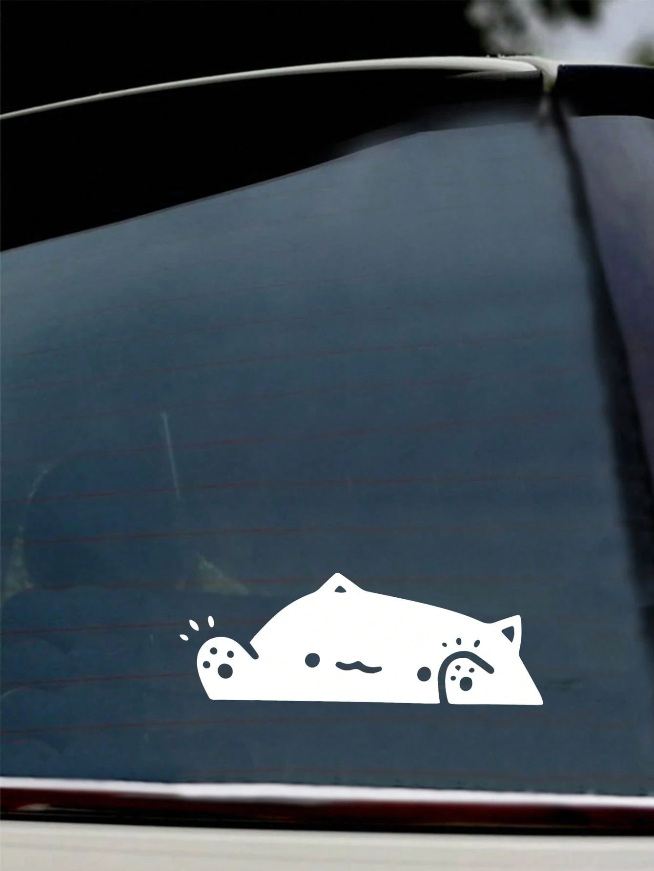 1pc White Cat Sticker Bumper Sticker 5in/12cm For Car Window, Bumper, Wall, Car, Truck SUV Window, Wall, Cup, Laptop Car Accessories
