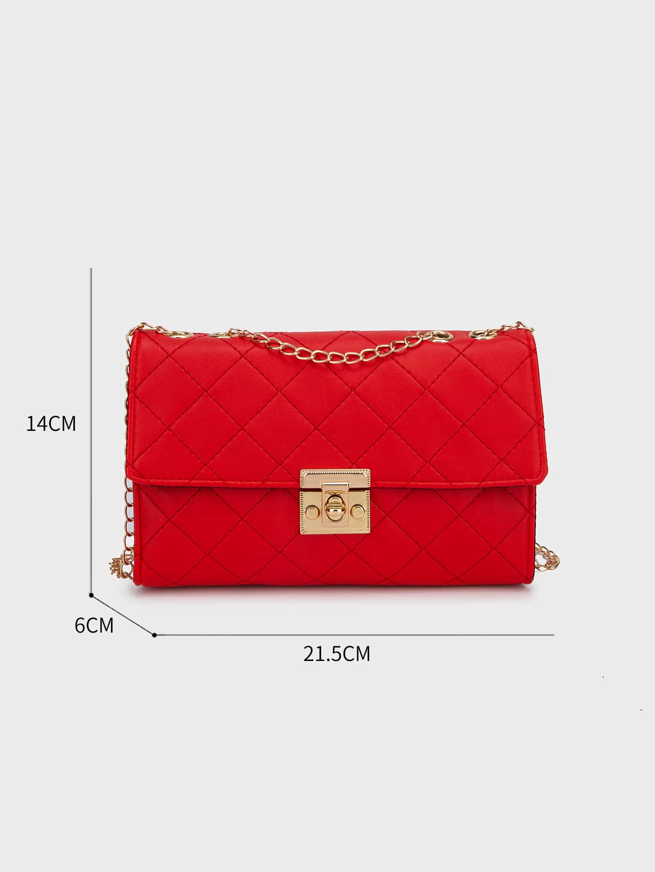 1pc Women White Diamond Grid Chain Strap Crossbody Bag, Fashionable Light-Weight Quilted Flap Shoulder Bag