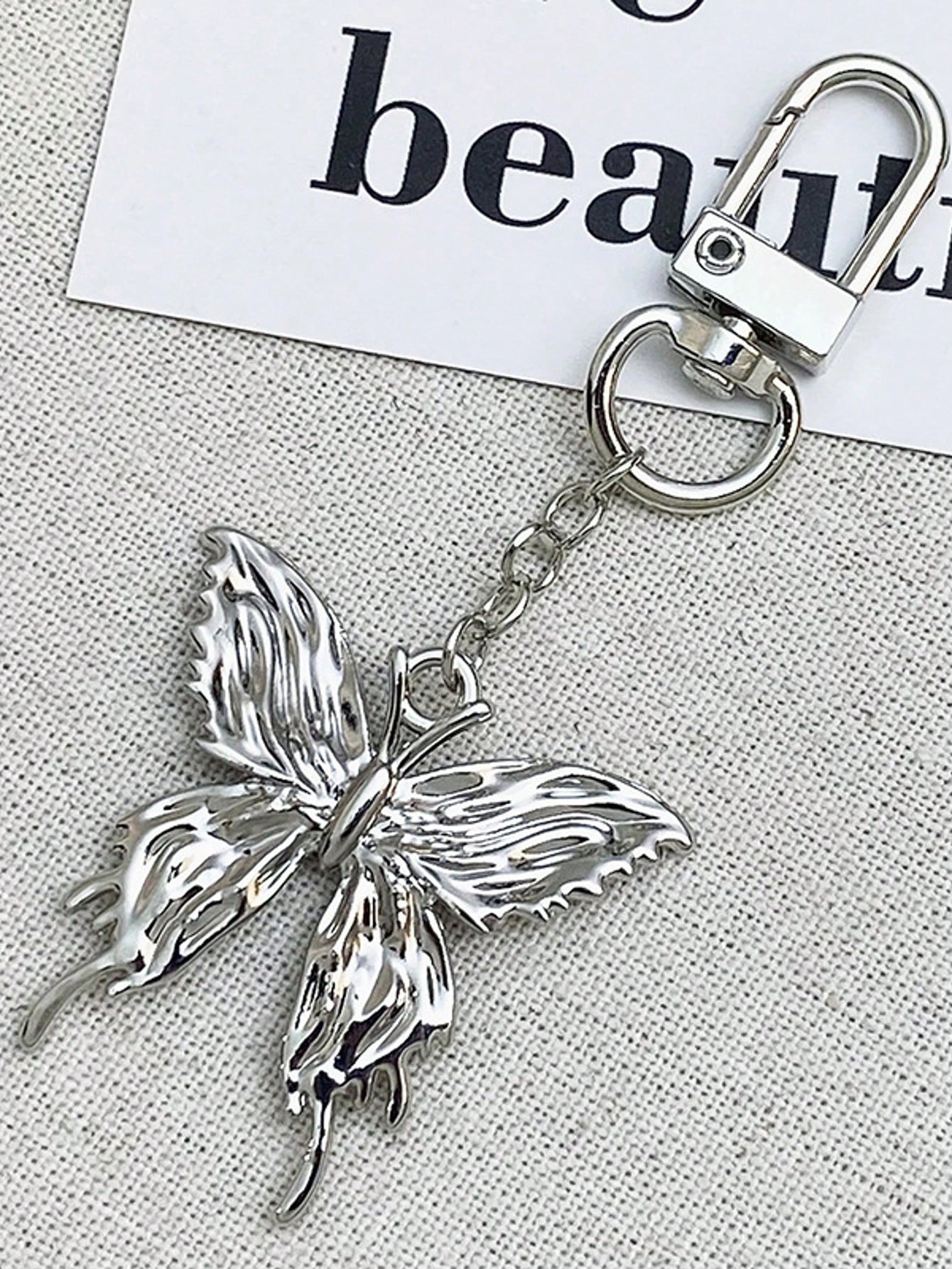 1pc Y2K Style Sweet & Cool Butterfly Keychain Creative Vertical Stripe Butterfly Couple & Best Friend Gift Bag Accessory Goth Leopard Print