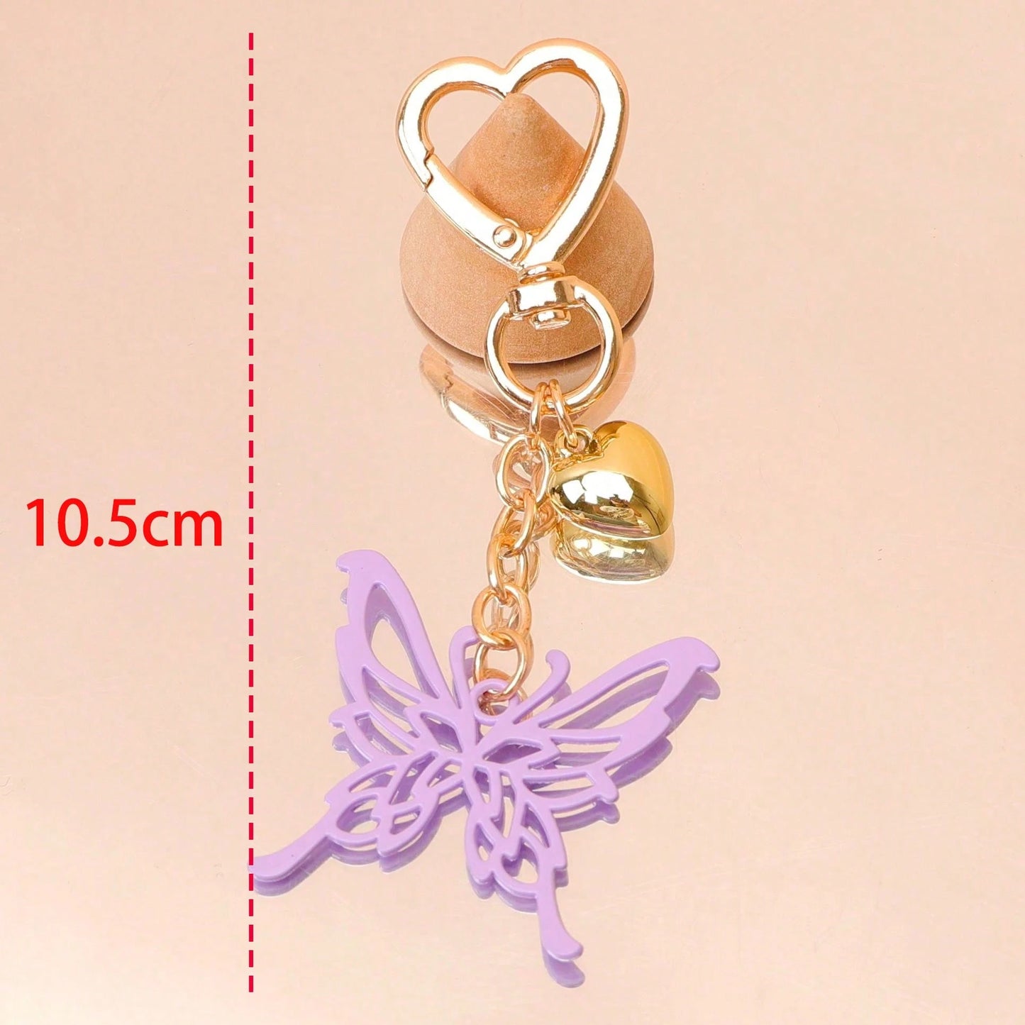 1pc Y2K Style Sweet & Cool Butterfly Keychain Creative Vertical Stripe Butterfly Couple & Best Friend Gift Bag Accessory Goth Leopard Print