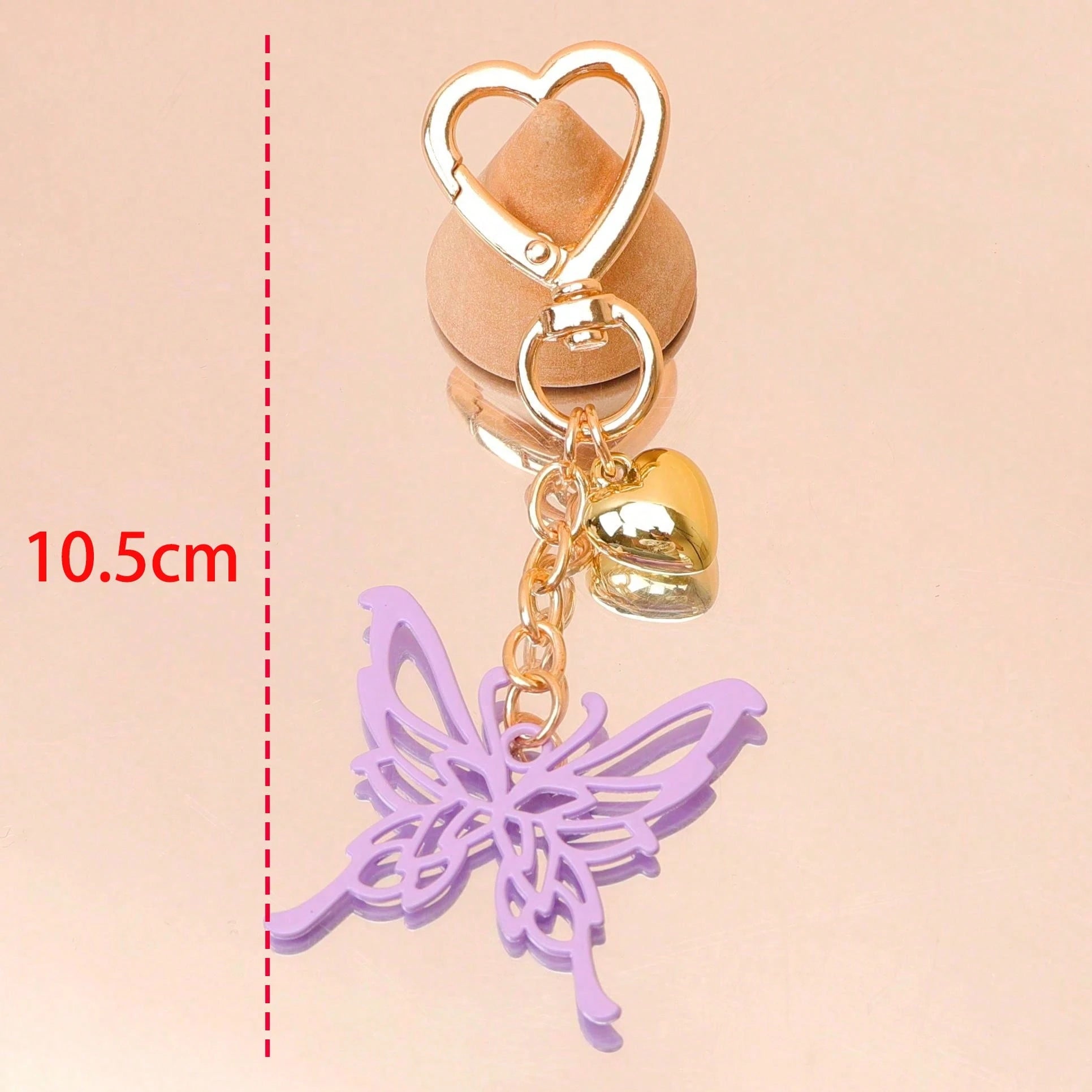 1pc Y2K Style Sweet & Cool Butterfly Keychain Creative Vertical Stripe Butterfly Couple & Best Friend Gift Bag Accessory Goth Leopard Print
