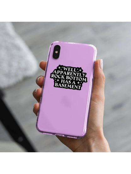 1pc, Inspirational Funny 3-Inch Removable Outdoor Waterproof Vinyl Creative Gift Sticker. "Looks Like There's A Basement Below The Bottom" "Bottom Sticker" "Funny Quote Sticker" "Humorous Sticker" "Me