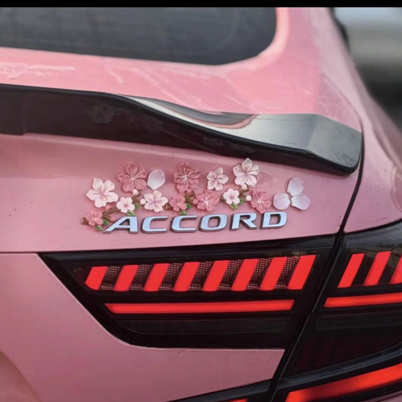1PCS 3D Three-Dimensional Cherry Blossom Car Sticker To Cover Scratches, New Car Rear Decoration Ornament, DIY Decorative Sticker For Electric Vehicles