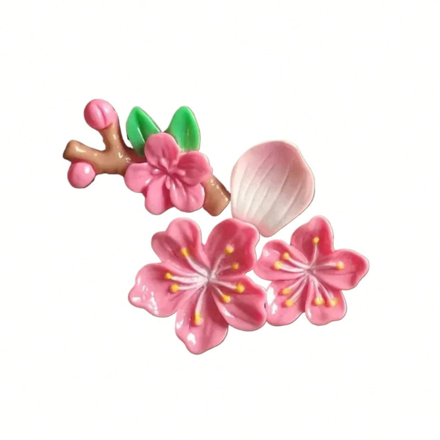 1PCS 3D Three-Dimensional Cherry Blossom Car Sticker To Cover Scratches, New Car Rear Decoration Ornament, DIY Decorative Sticker For Electric Vehicles