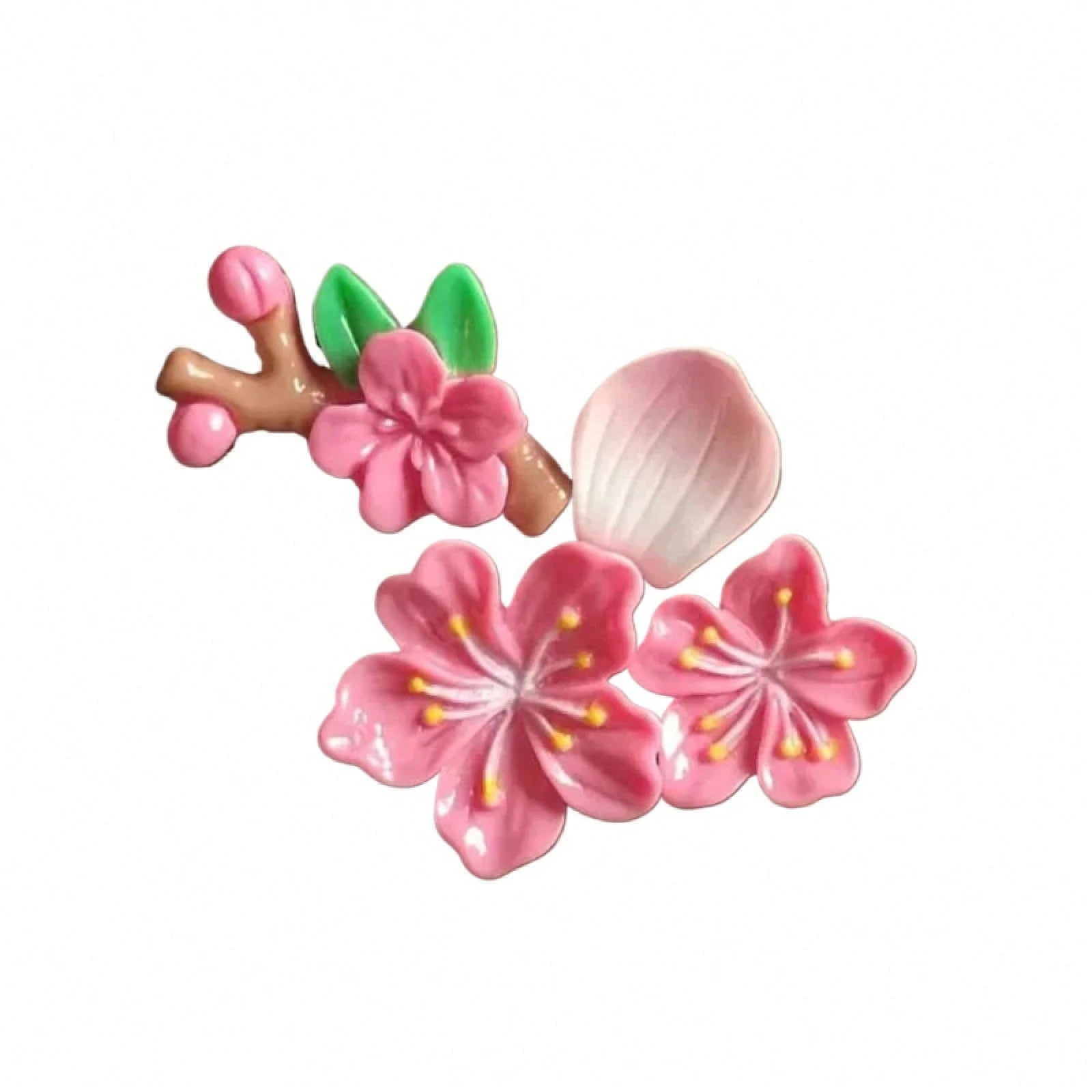 1PCS 3D Three-Dimensional Cherry Blossom Car Sticker To Cover Scratches, New Car Rear Decoration Ornament, DIY Decorative Sticker For Electric Vehicles