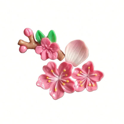 1PCS 3D Three-Dimensional Cherry Blossom Car Sticker To Cover Scratches, New Car Rear Decoration Ornament, DIY Decorative Sticker For Electric Vehicles