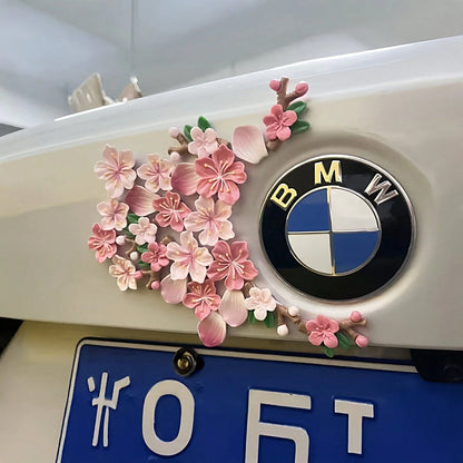 1PCS 3D Three-Dimensional Cherry Blossom Car Sticker To Cover Scratches, New Car Rear Decoration Ornament, DIY Decorative Sticker For Electric Vehicles