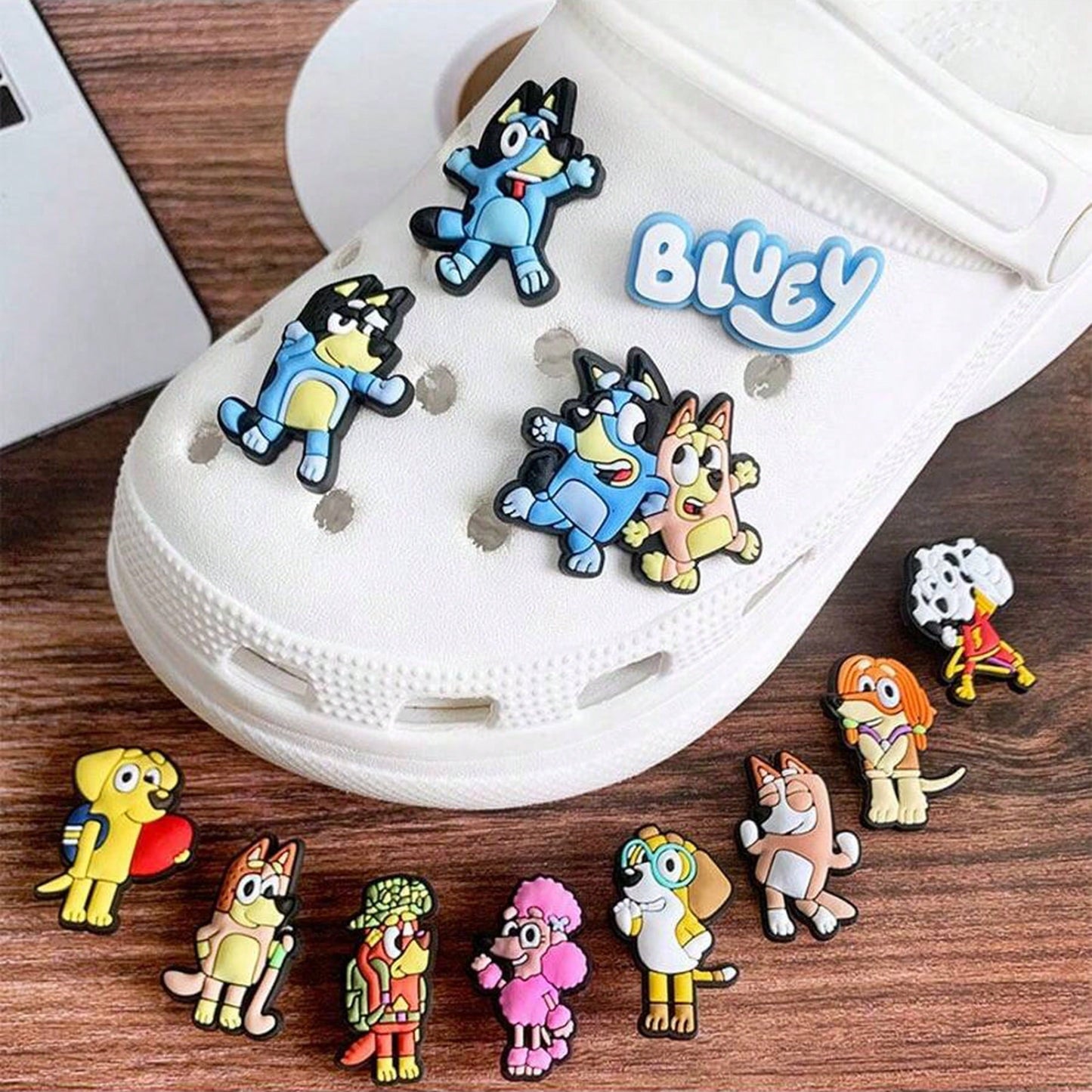 1set/12pcs Colorful And Fun Charms Featuring Bluey, Bingo, And Friends, Perfect For Room Decor, Ideal For DIY Projects, Creative Personalization, And Unique Gift Ideas For Bluey Fans,The Perfect Party