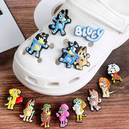 1set/12pcs Colorful And Fun Charms Featuring Bluey, Bingo, And Friends, Perfect For Room Decor, Ideal For DIY Projects, Creative Personalization, And Unique Gift Ideas For Bluey Fans,The Perfect Party