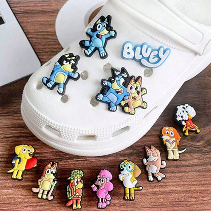 1set/12pcs Colorful And Fun Charms Featuring Bluey, Bingo, And Friends, Perfect For Room Decor, Ideal For DIY Projects, Creative Personalization, And Unique Gift Ideas For Bluey Fans,The Perfect Party