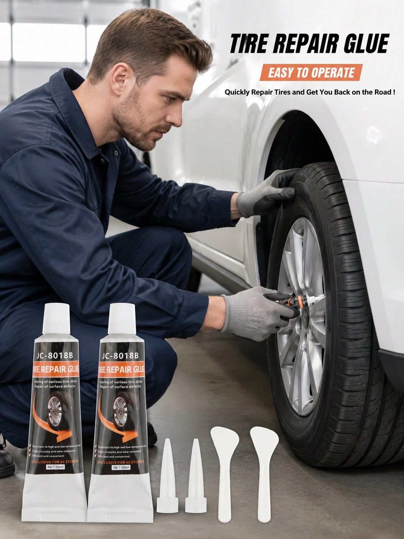 2/4-Piece Tire Repair Adhesive/ Sidewall Repair Glue/ Rubber Bonding Agent; Universal Rubber Glue Suitable For Various Tire Types, Including Bicycles, Passenger Cars, Motorcycles, ATVs, Trucks, And