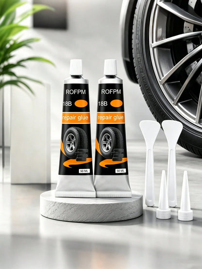 2/4-Piece Tire Repair Adhesive/ Sidewall Repair Glue/ Rubber Bonding Agent; Universal Rubber Glue Suitable For Various Tire Types, Including Bicycles, Passenger Cars, Motorcycles, ATVs, Trucks, And