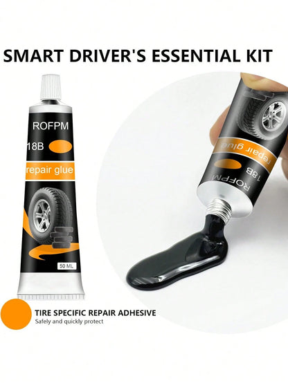 2/4-Piece Tire Repair Adhesive/ Sidewall Repair Glue/ Rubber Bonding Agent; Universal Rubber Glue Suitable For Various Tire Types, Including Bicycles, Passenger Cars, Motorcycles, ATVs, Trucks, And