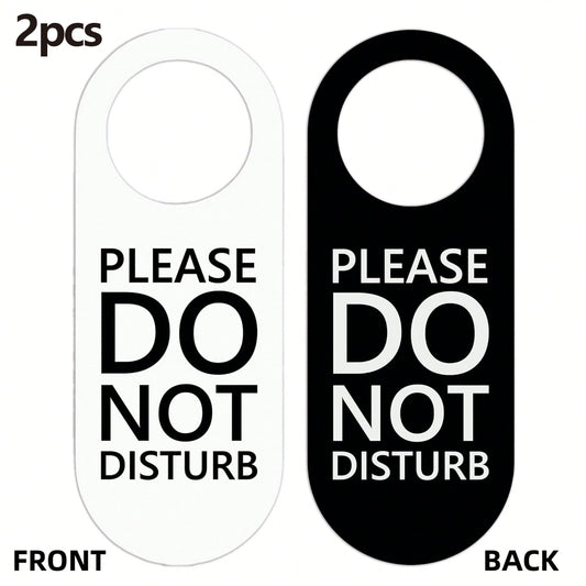 2/4pcs Do Not Disturb Door Hangers, Minimalist Modern Black & White Double-Sided Privacy Signs For Office, Meeting Room, Hotel, Bedroom, Study, Productivity Tool Aesthetic, 8.27x3.54 Inches