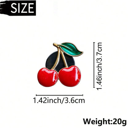 2/4pcs Large Alloy Cherry Car Air Vent Fragrance Clip Cute Fruit Car Air Conditioner Vent Decor Clip Car Interior Air Freshener