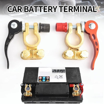 2 Battery Terminal Connectors, 4-Way Quick Release Car Battery Terminal Positive And Negative Battery Clips, Copper, Quick Disconnect Switch Type, Suitable For Cars, Trucks, Buses, RVs