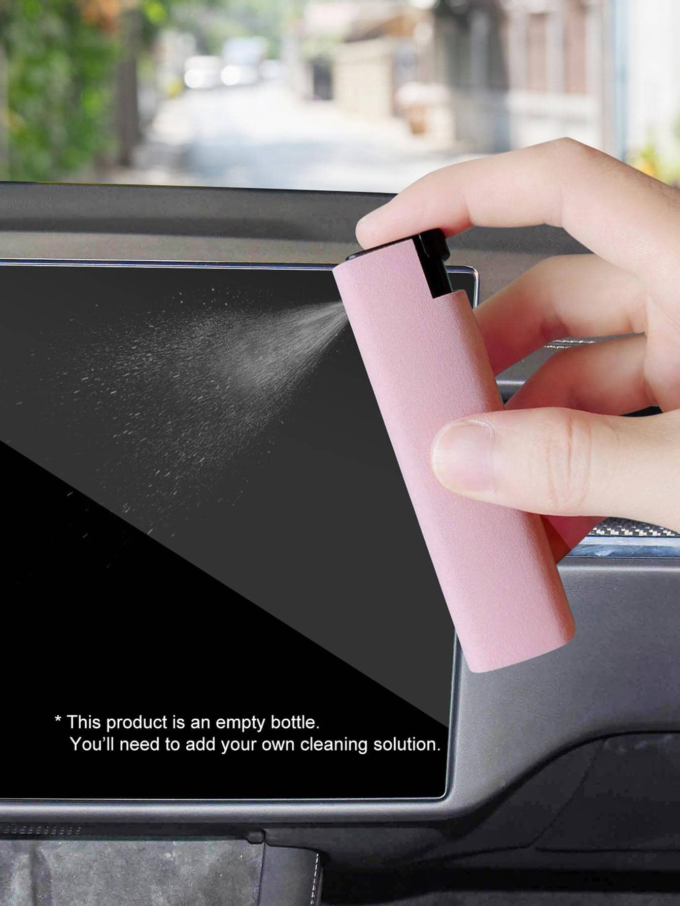 2-In-1 Car Screen Cleaning Cloth & Storage Bottle, Suitable For Cleaning Car Displays, Smartphones, Tablets, Laptops (Empty Bottle, No Cleaning Liquid Included)- Applicable For Car Displays, Smartpho