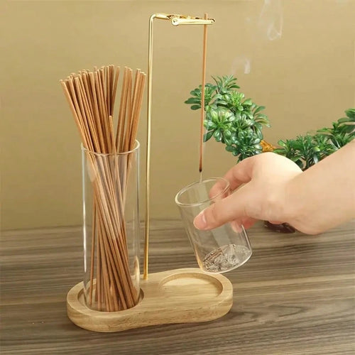 2-In-1 Incense Burner, Anti-Ash Design With Glass Ash Tray And Incense Stick Holder, Suitable For Meditation, Yoga, Spa And Home Decor