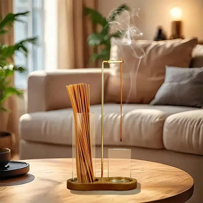 2-In-1 Incense Burner, Anti-Ash Design With Glass Ash Tray And Incense Stick Holder, Suitable For Meditation, Yoga, Spa And Home Decor