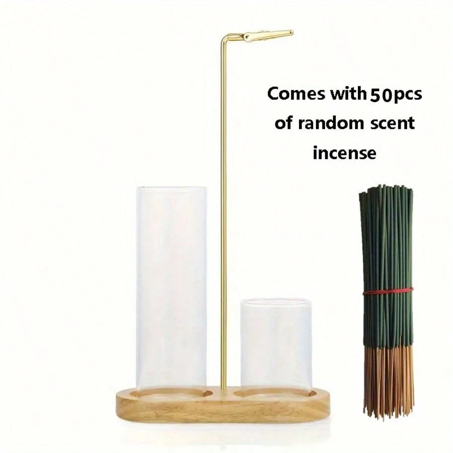 2-In-1 Incense Burner, Anti-Ash Design With Glass Ash Tray And Incense Stick Holder, Suitable For Meditation, Yoga, Spa And Home Decor