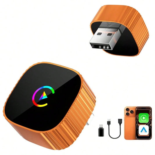 2-In-1 Mini Wireless CarPlay Adapter, Supports And Android Auto (Upgradable To 2026 Version), Zero-Delay Fast And Stable Connection, Plug-And-Play, Converts Wired To Wireless CarPlay Adapter, Compatib