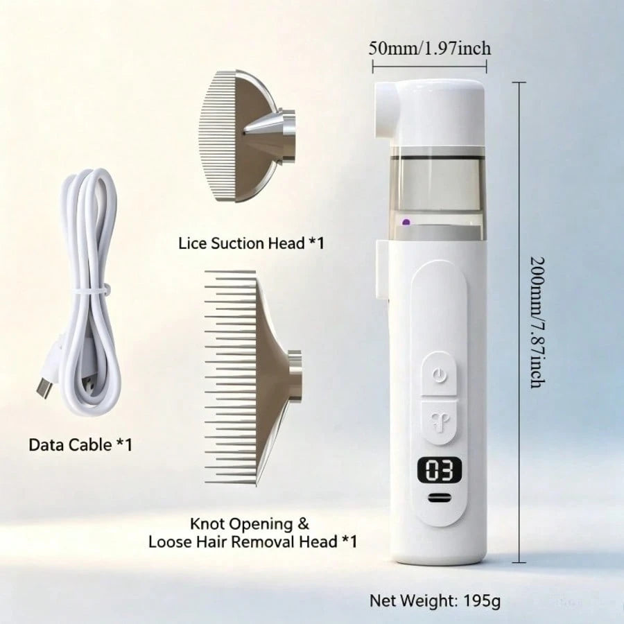 2-In-1 Pet Hair Grooming Comb Portable Electric Hair Vacuum Pet Beauty Brush For Dogs And Cats Collects Loose Hair And Untangles Matted Fur Daily Pet Grooming Tool
