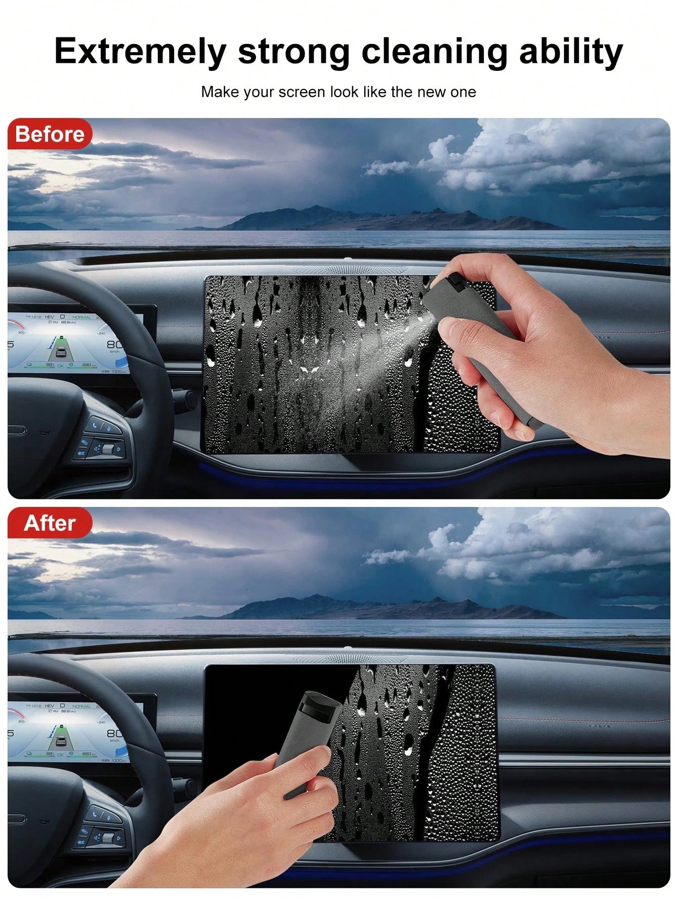2-In-1 Screen Cleaning Spray Bottle & Wiping Disinfecting Tool, Portable Multi-Function Screen Cleaning Kit, Suitable For Electronic Products Such As, Phone, Monitor, Car Display, Laptop, Tablet, TV