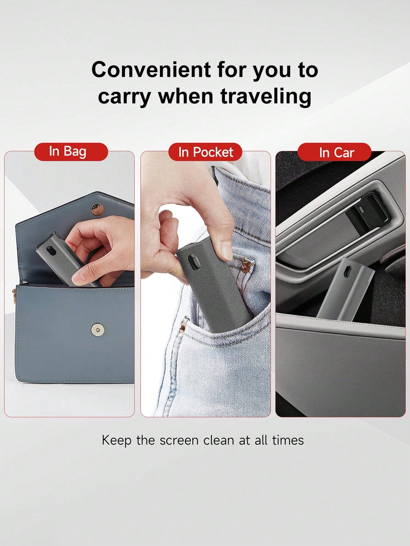 2-In-1 Screen Cleaning Spray Bottle & Wiping Disinfecting Tool, Portable Multi-Function Screen Cleaning Kit, Suitable For Electronic Products Such As, Phone, Monitor, Car Display, Laptop, Tablet, TV