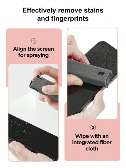 2-In-1 Screen Cleaning Spray Bottle & Wiping Disinfecting Tool, Portable Multi-Function Screen Cleaning Kit, Suitable For Electronic Products Such As, Phone, Monitor, Car Display, Laptop, Tablet, TV