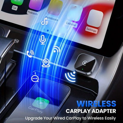 2-In-1 Wireless CarPlay & Android Auto Adapter- Plug & Play CarPlay Dongle Converter, Fast Auto-Connect, No Delay, Compact Design For IPhone & Android With USB/USB-C Port (Black), Wireless Carplay Ad