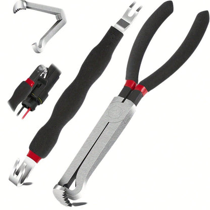 2-Pack Black Anti-Rust Carbon Steel Electrical Connector Disconnect Pliers- Specialized Locking Tab Release Tool For MAF Sensors, Fuel Injectors & Ignition Coils, Pigtail Separator For Auto Electric