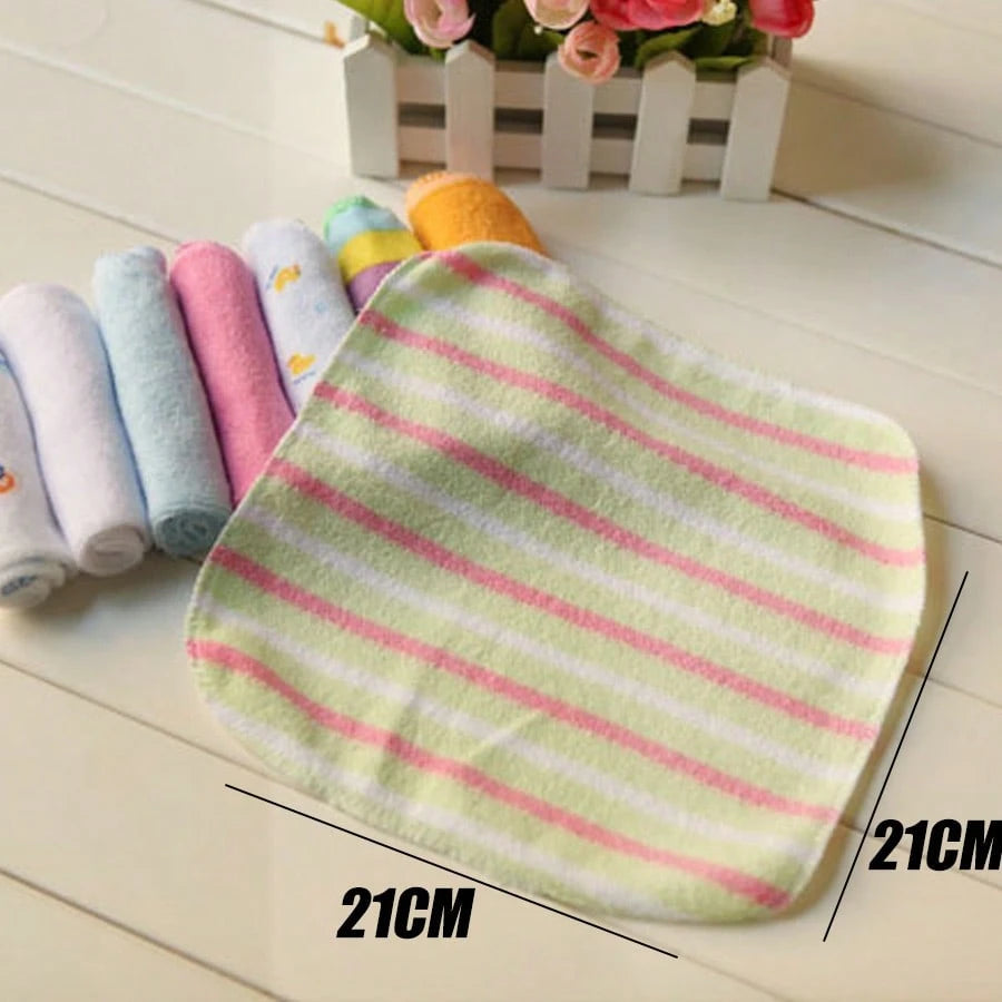 2 Packs- 8pcs/Pack Soft Baby Towels, Baby Bath Towels, Children's Bathing & Feeding Wipes- Random Assorted Towel Colors (Note: Some Styles May Not Be Shown In The Image).