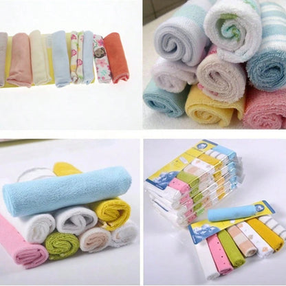 2 Packs- 8pcs/Pack Soft Baby Towels, Baby Bath Towels, Children's Bathing & Feeding Wipes- Random Assorted Towel Colors (Note: Some Styles May Not Be Shown In The Image).