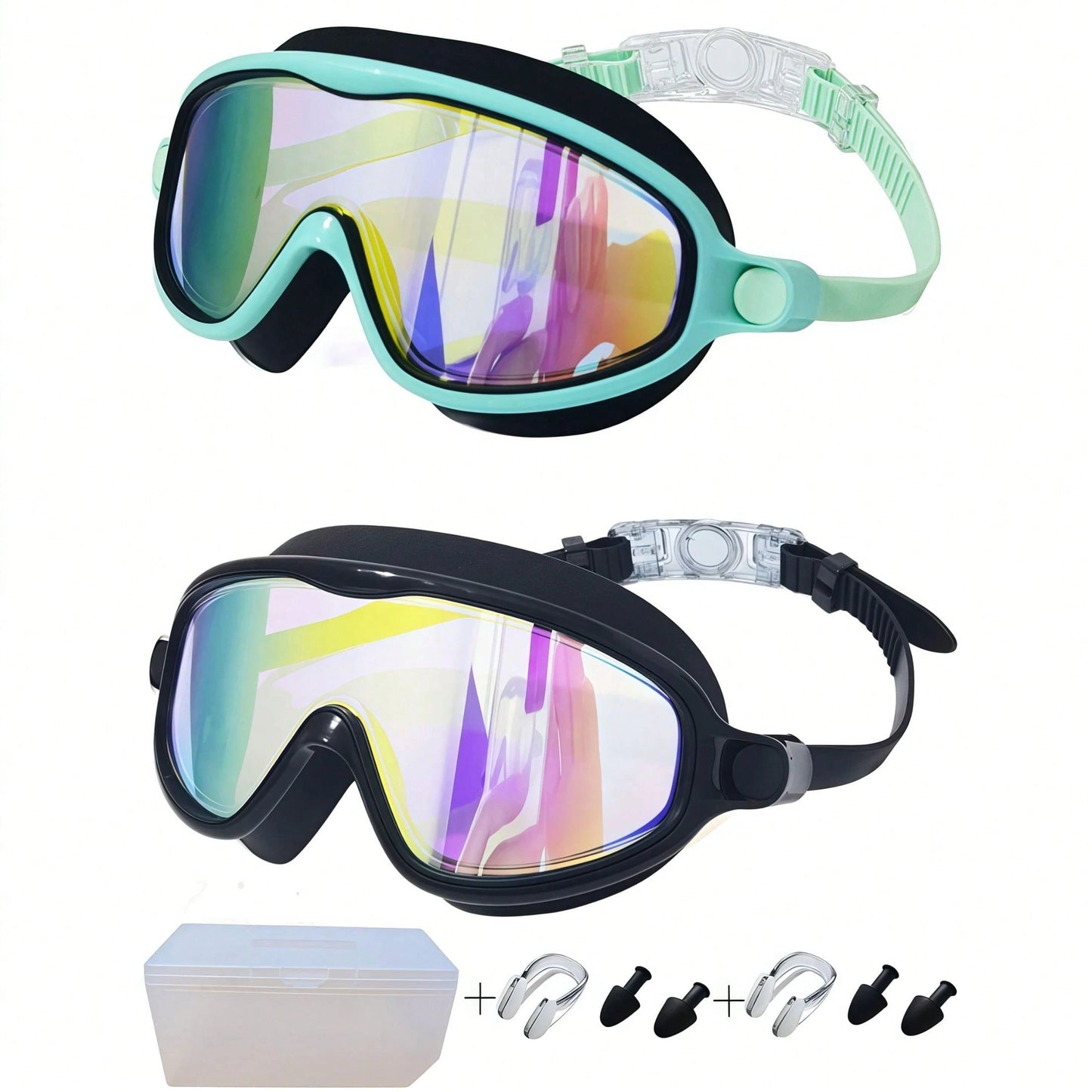 2 Packs Kids Swim Goggles For 3-15 UV Protection Anti-Fog Pool Water Swimming Goggles For Boys Girls Youth Toddler, Back To School