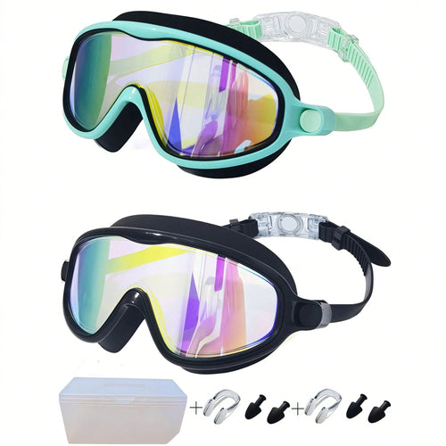 2 Packs Kids Swim Goggles For 3-15 UV Protection Anti-Fog Pool Water Swimming Goggles For Boys Girls Youth Toddler, Back To School